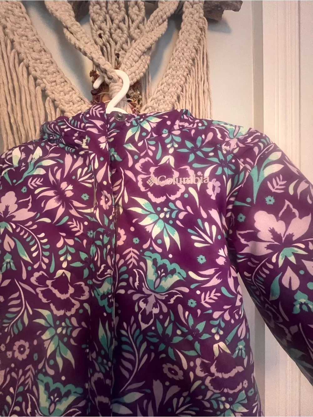Columbia Purple Floral Hooded Puffer